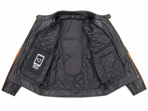 Veste de moto en cuir de vachette vintage personnalisée pour hommes avec patchs de course brodés OEM - Product Image 4