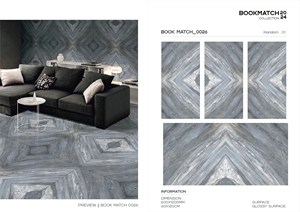 Carrelage mural en céramique Bookmatch 600x1200mm pour hall d'hôtel de luxe et rénovation intérieure de bâtiments commerciaux haut de gamme - Vente en gros - Product Image 4