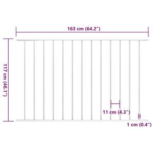 Pannello di Recinzione in Acciaio Verniciato a Polvere Bianco 1,65 m x 1,25 m - Product Image 4