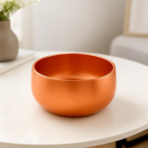 Maceta Moderna de Metal Brillante para Suculentas, Redonda de 5.5 Pulgadas, Contenedor Decorativo para Flores con Orificio de Drenaje y Base de Goma - Product Image 5