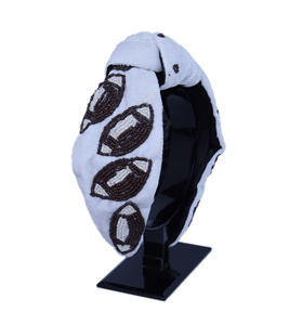Bandeau perlé léger et confortable pour le jour du match, idéal pour le football, pour femme, fait main, rembourré en velours, bandeaux de sport 2026 - Product Image 1
