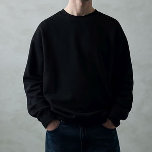 Sudadera de Algodón 100% de Alta Calidad para Hombre 2026, Estilo Urbano, Diseño Sólido, Cuello Redondo, con Forro Polar, para Invierno - Product Image 1