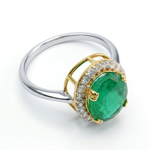 Oval Lab Grown <b>Diamond</b> <b>Ring</b> in 18K Yellow & White Gold | 3.45 CT Women's Fine Jewelry - Product Image 4