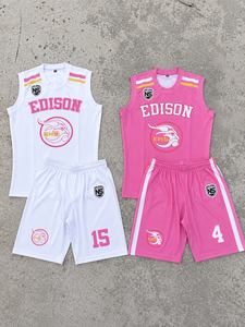 Tenues de basketball personnalisées 100 % polyester, ensembles maillot et short, séchage rapide, personnalisables sur le devant, pour clubs et écoles - Product Image 6