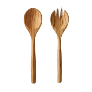 Handcrafted 12-Inch Olivewood <b>Salad</b> Servers Set Premium Set Of 2 Wooden <b>Salad</b> Fork And Spoon For Mixing Tossing And Serving - Product Image 1