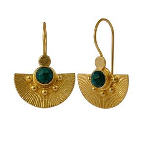 Pendientes de gota de latón chapados en oro personalizados de alta calidad Cuarzo ahumado Nueva joyería de moda Forma de gancho de moda Mujer 6mm - Product Image 3