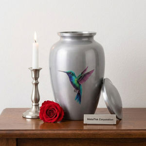 Hummingbird Metal Urn Human <b>Ashes</b> Jars Handcrafted Aluminum Cremation Urns Memorial Vase Funeral <b>Keepsake</b> Supplier Manufacturer - Product Image 2