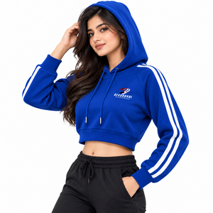 Sudadera moderna de forro polar suave con capucha corta para mujer, estilo informal y cómodo para ropa urbana. - Product Image 3