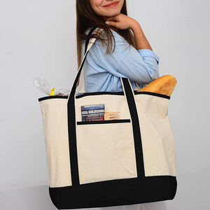 Best Fashion Wholesale Customized Printed <b>Canvas</b> Lining <b>Tote</b> Bags Durable Easy to Carry Reusable Zipper Closure <b>Tote</b> Bags - Product Image 4