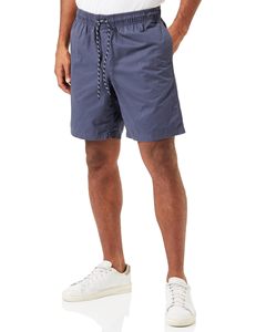 Shorts de sport bleus pour hommes à séchage rapide avec poche arrière zippée, taille élastique, longueur mi-cuisse, couleur unie, tissu tricoté - Product Image 3
