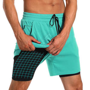 Latest Design Double <b>Layer</b> Shorts Wholesale Unique Style Men Solid Casual <b>Mid</b> Lightweight Quick Dry Breathable Eco-Friendly 2026 - Product Image 4