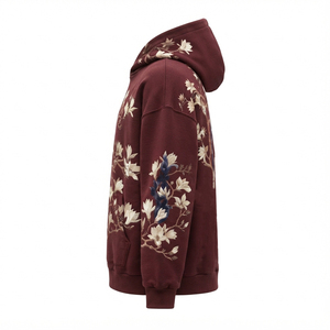 High Quality 100% Cotton Embroidered Hoodies Custom Logo <b>Fleece</b> <b>Zipper</b>-Up Wholesale OEM ODM Apparel Supplier - Product Image 4