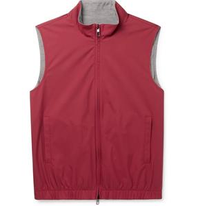 Gilet réversible pour homme, couleur unie, sans col, avec fermeture éclair, imperméable, décontracté, pour l'automne, longueur standard, rembourrage en polyester - Product Image 1