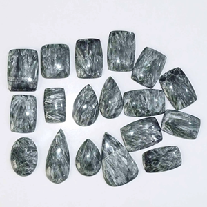 Cabujón de Serafinita de Alta Calidad al por Mayor, Piedra Preciosa de Cuarzo Natural Suelta para Fabricación de Joyas, Tamaños Personalizables de 10-60 mm - Product Image 5