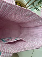 Tas Travel Duffle Besar Bahan Katun, Custom Quilted, Dapat Dilipat, Tahan Lama, Resleting Sporty, Tas Jinjing Wanita, Motif Bunga, Untuk Perjalanan Semalam