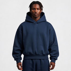 Sweats à capuche vierges en gros, molleton de coton 420 g/m², double couche, avec capuche et poignets côtelés, pour les lancements de marques de mode - Product Image 2