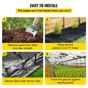 Weed Barrier Landscape <b>Fabric</b> 6 X 250 ft 4.1 Oz Premium Woven Ground Cover Heavy Duty PP Material Easy Setup Garden <b>Netting</b> - Product Image 5