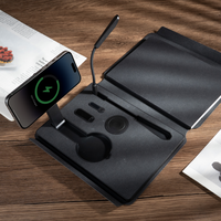 Carnet OEM CARDSILK avec batterie externe, couverture rigide en cuir PU, coffret cadeau, agenda multifonctionnel pour bureau d'entreprise, logo personnalisé