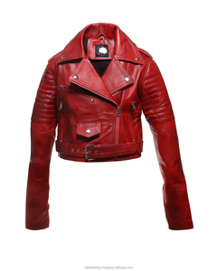 แจ็คเก็ตผู้หญิงหนังแกะแท้สไตล์เรียบสีดำล้วนมีซิปด้านข้างแจ็คเก็ตออกแบบได้ดีที่สุด - Product Image 4