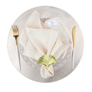 Gold Gingko Leaf Napkin <b>Ring</b> For Table Decoration Decorative Metal Crafts Tableware Luxury Napkin <b>Rings</b> <b>Cheap</b> Price - Product Image 5