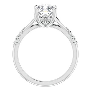 Anillo Solitario de Moissanita de 1.25 Quilates con Corte Cojín, Estilo Celebridad, Anillo Vintage de Oro Blanco de 14K, Anillo de Boda Único y Distintivo - Product Image 6