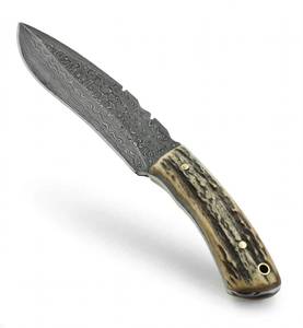 Herramienta Utilitaria Resistente para Exteriores, Hecha a Mano con Acero de Damasco, con Mango de Cuerno de Ciervo - Product Image 6