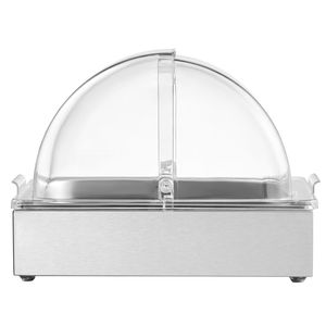 Vassoio da banco in acciaio inox 1/2 PAN per esposizione alimenti, contenitore per buffet, dispenser per condimenti e servizio - Product Image 4