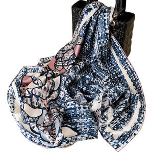 New Adult Women's Small <b>Square</b> <b>Scarf</b> Digital Printed Geometric Breathable Elegant Neck Hair Bag Bandana Luxury All Seasons High - Product Image 1