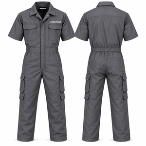 Overol de Trabajo de Algodón de Manga Corta OEM, Uniforme de Protección Industrial, Overol Resistente para Fábrica - Product Image 1