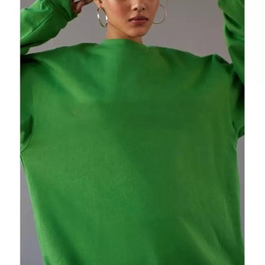 Performance Women's Jumbo Custom logo <b>Drop</b> Shoulder Crewneck Pullover Sweatshirt Cotton French Terry Fabric O Neck Sweat Shirts - Product Image 2