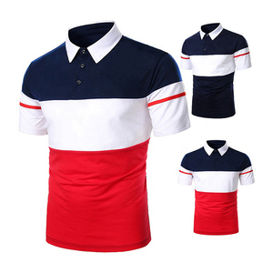 Chemise à manches courtes en coton 100% bleu marine personnalisée, anti-rides, avec poche, col roulé piqué, pour homme, avec design personnalisé - Product Image 6