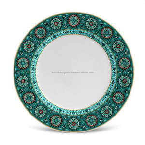 Disque de plateau rond d'affichage de nourriture de conception florale assiette de chargeur en émail de haute qualité vaisselle décorative assiette de service avec Logo - Product Image 5