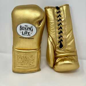 Gants de boxe professionnels en cuir de vachette, à lacets, sans rembourrage, pour une performance optimale, avec absorption de l'humidité, modèle RL-BG-219 - Product Image 1