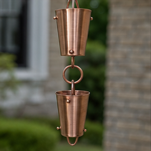 ชุดถังแขวนโซ่ทองแดงสำหรับตกแต่งสวนกลางแจ้ง สไตล์เรียบง่าย - Product Image 4