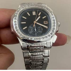 Montre de haute qualité en moissanite DEF de laboratoire, style hip-hop, avec diamants incolores et mécanisme automatique ou manuel - Product Image 2