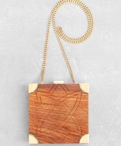 Bolso de mano minimalista de madera con asa, hecho a mano, para bodas, fiestas, acabado liso, estilo vintage, declaración de moda - Product Image 5