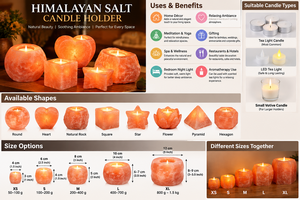 Portavelas de Sal Rosa del Himalaya Natural Tallado a Mano, Estilo Náutico, Tacto Real, Ecológico, Tamaño Personalizado, Navidad - Product Image 5