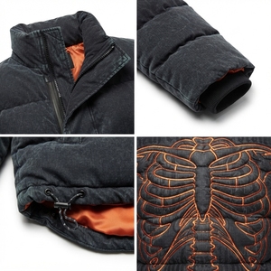 OEM Liquid-Trapunto Puffer <b>Jacket</b> 220GSM Ripstop Nylon 3D Quilted Bio-Mechanical Outerwear Custom Streetwear Manufacturer - Product Image 4