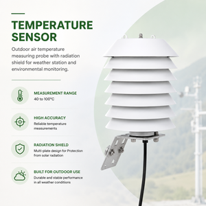 Sensor de Temperatura |   Sonda de Medición de Temperatura del Aire Exterior con Protección Contra la Radiación para Estación Meteorológica y Monitoreo Ambiental - Product Image 5