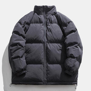2025 Winter Men's Custom Logo Nylon Black Hooded Puffer <b>Jackets</b> Coat Light Warm Duck Feather Bubble Puff Filled Canvas Cheap - Product Image 4