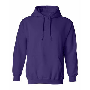 <b>Men's</b> <b>Purple</b> Fleece Hoodie Drawstring Kangaroo Pocket Regular Fit Solid Casual <b>Sweatshirt</b> - Product Image 1
