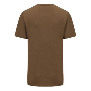 เสื้อยืดแขนสั้นลำลองพรีเมียมสำหรับผู้ชาย สีน้ำตาลช็อกโกแลต ทำจากขนแกะเมอริโนคุณภาพสูง ขายส่ง - Product Image 2