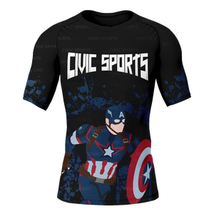 <b>Custom</b> <b>Design</b> Sublimation Short Sleeve <b>Compression</b> <b>Shirt</b> Surf MMA Rash Guard - Product Image 5