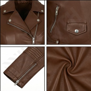 Chaqueta de Cuero para Mujer, MOQ Bajo, Tejida, Color y Logotipo Personalizables, Servicio OEM, Venta Directa de Fábrica, Tallas Grandes, Moda - Product Image 4