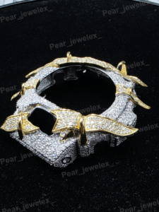 Bisel de Reloj Hip Hop con Incrustaciones de Piedras Moissanite VVS, Diseño Único - Product Image 3