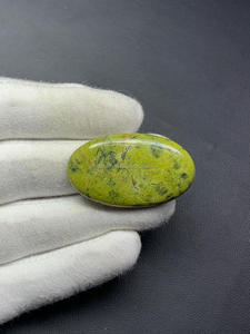 พลอยเกรด AAA MH GEMS ทำมือจากธรรมชาติ คริสตัลแจสเปอร์สีเขียว อะตลาสไซต์ ทรงคาโบชอง ผ่านการรับรองจากผู้ตรวจสอบอิสระ พลอยหลวมคุณภาพเยี่ยม - Product Image 2