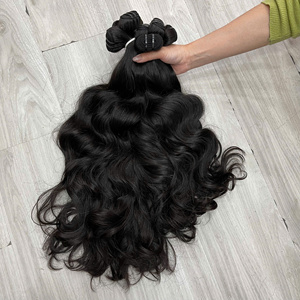 Fournisseur Direct d'Usine : Lots de Cheveux Raides et Ondulés Doublement Étirés en Noir Naturel, Alignement Pur des Cuticules Remy de Thanh An Hair - Product Image 3