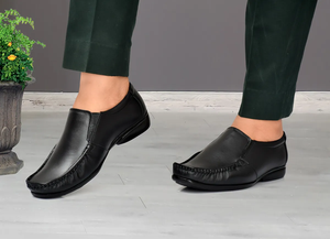 Chaussures mocassins en cuir véritable noir, souples, couleur unie, confortables, à enfiler, décontractées, formelles, pour le bureau, toutes saisons - Product Image 3