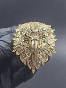 Pendentif Tête d'Aigle Personnalisé Hip Hop Luxe en Argent Sterling 925 Plaqué Rhodium avec Moissanite VVS pour Bijoux de Mode Masculine - Product Image 5