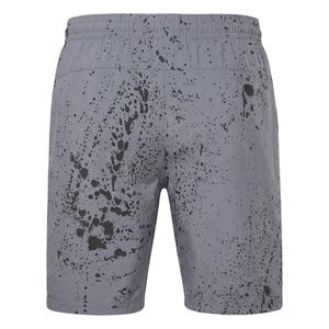 Pantalones Cortos Casuales de Hombre para Calle, 100% Poliéster Transpirable, Cintura Elástica Media, Estampado de Salpicaduras de Pintura Gris, Pantalones Cortos de Verano - Product Image 3